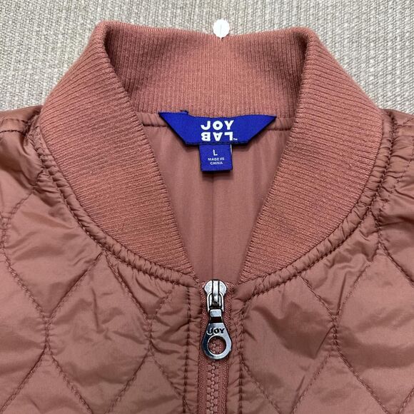 Dark Pink Cropped quilted liner jacket, boxy oversized fit puffer coat fall vibe - Picture 3 of 5